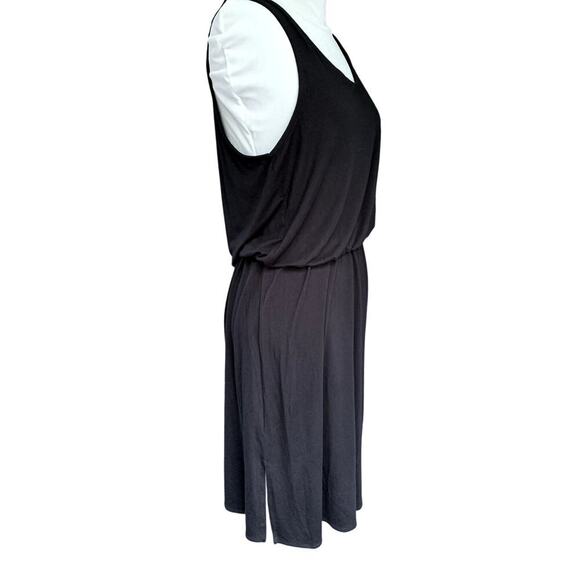 NEW Gap black Cotton Knit Sleeveless Elastic Waist Dress Size Medium - Picture 1 of 6